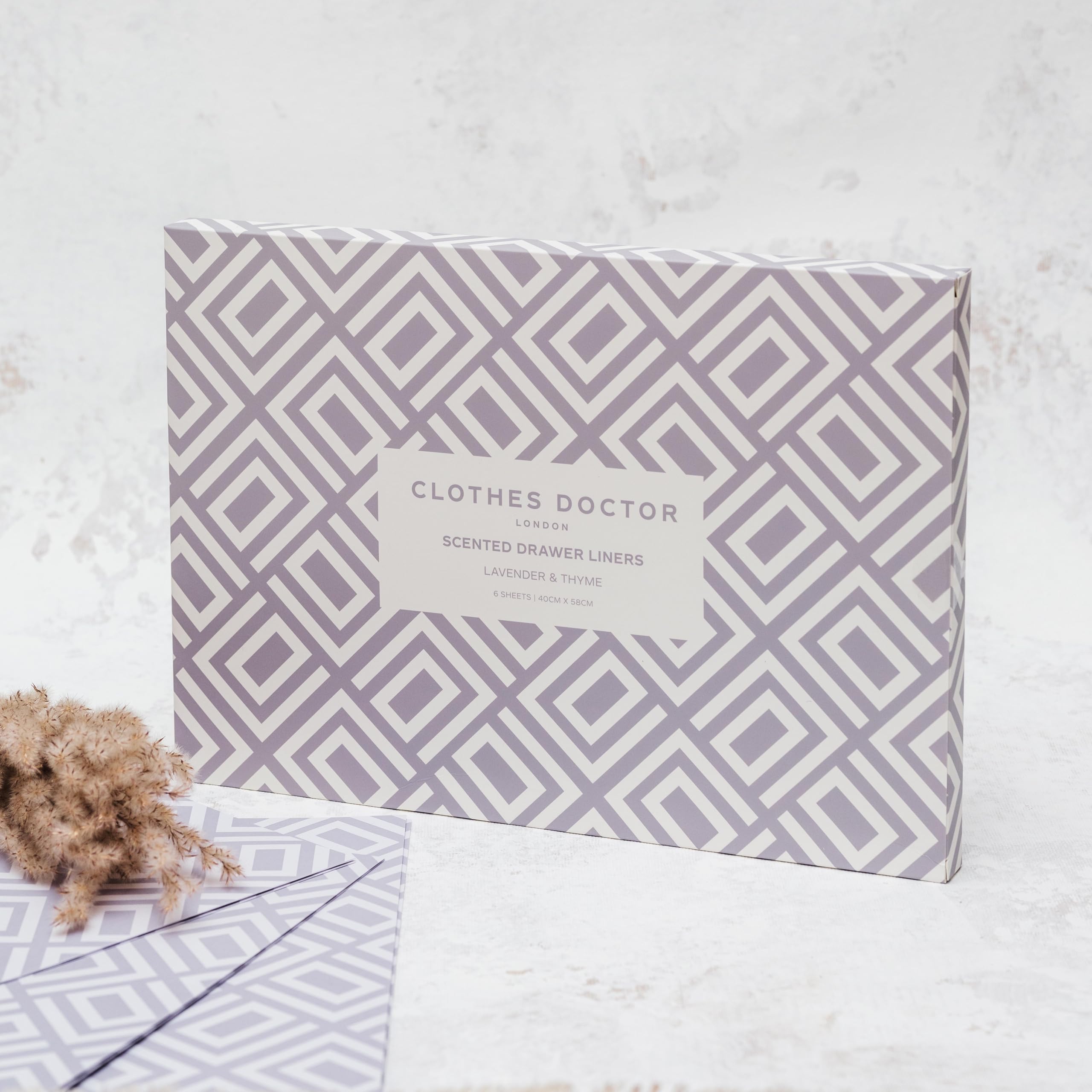 Scented Drawer Liners Infused with Essential Oils - 6 Large Sheets (58cm x 40cm), Lavender & Thyme, 40W x 58L cm - Image 4