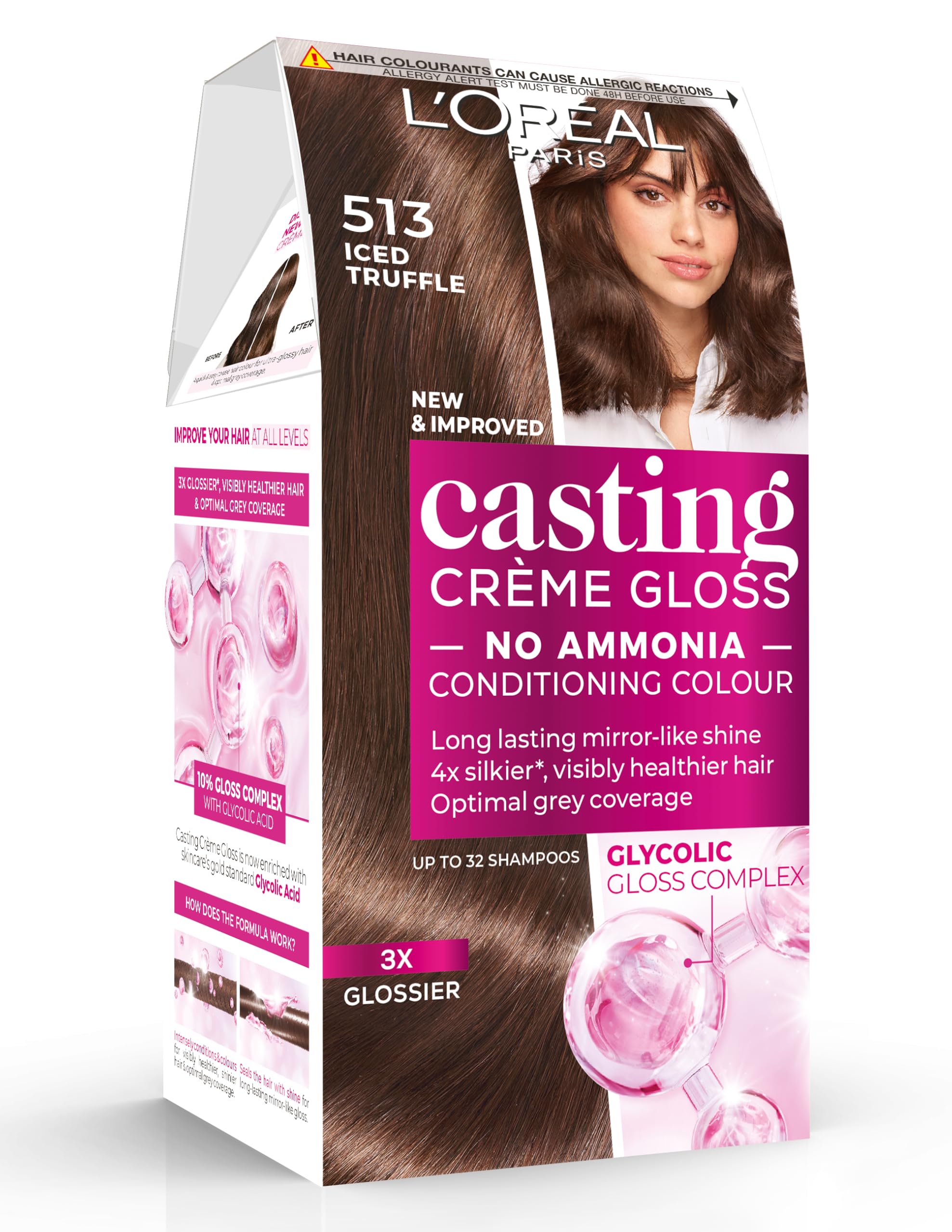 L’Oréal Paris Casting Crème Gloss Semi-Permanent Hair Dye, 513 Iced Truffle