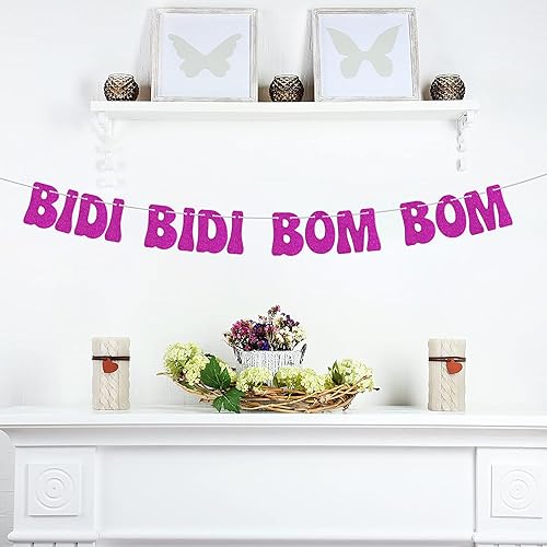 Miniatura 7 de Bidi Bidi Bom Bom Banner para despedida de soltera Baile latino mexicano Beat Latina Dance Music Beat Decoración Rosa Fuerte Glitter