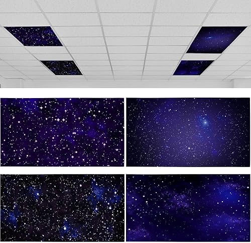Miniatura 1 de ROCEEI Paquete de 4 cubiertas de luz fluorescente para luces de techo, 4 x 2 pies, cubiertas magnéticas de luz para el aula, filtros de luz