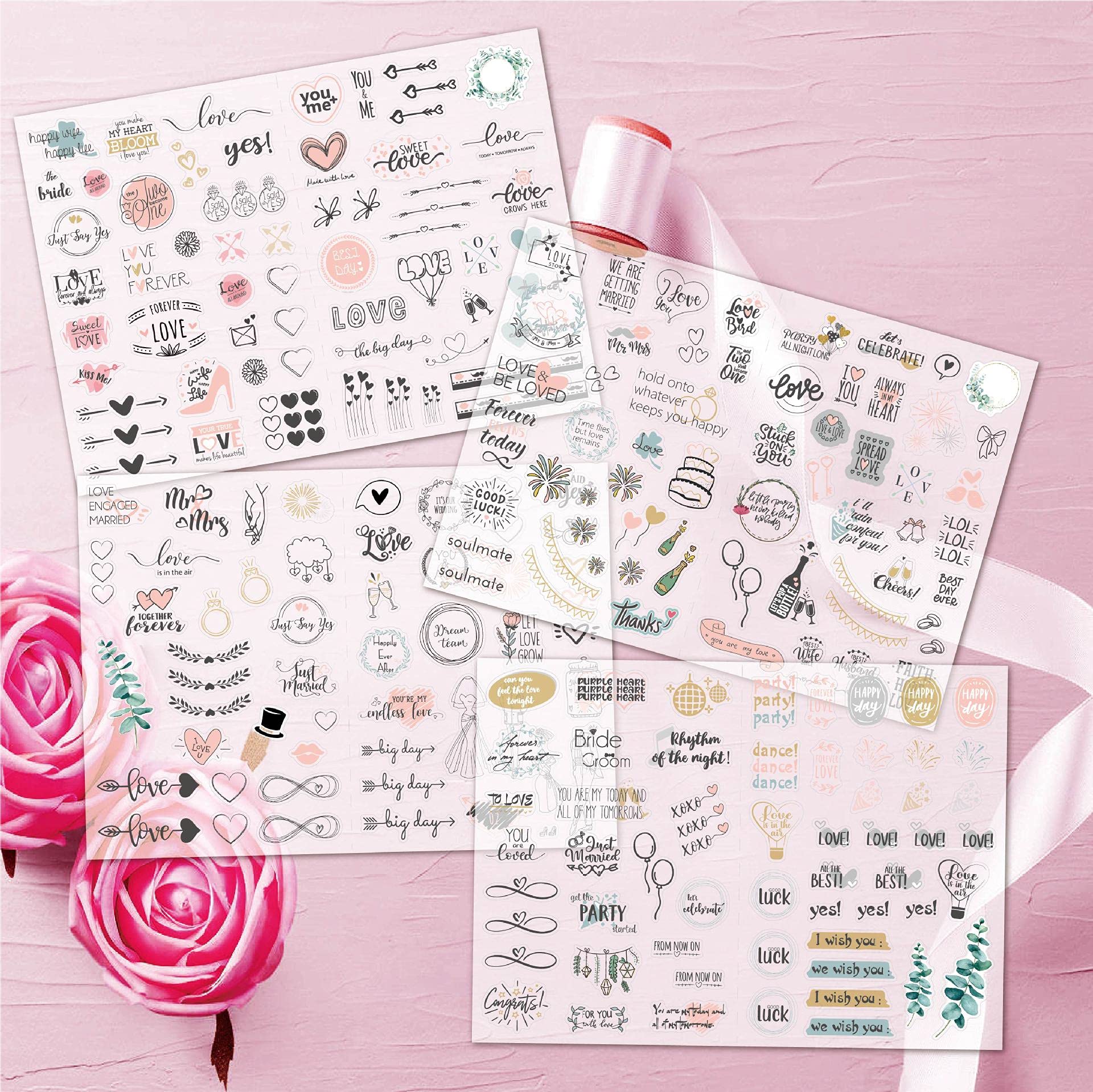 4 Sheets New Engagement/Wedding Planning Stickers Variety Pack - Image 4