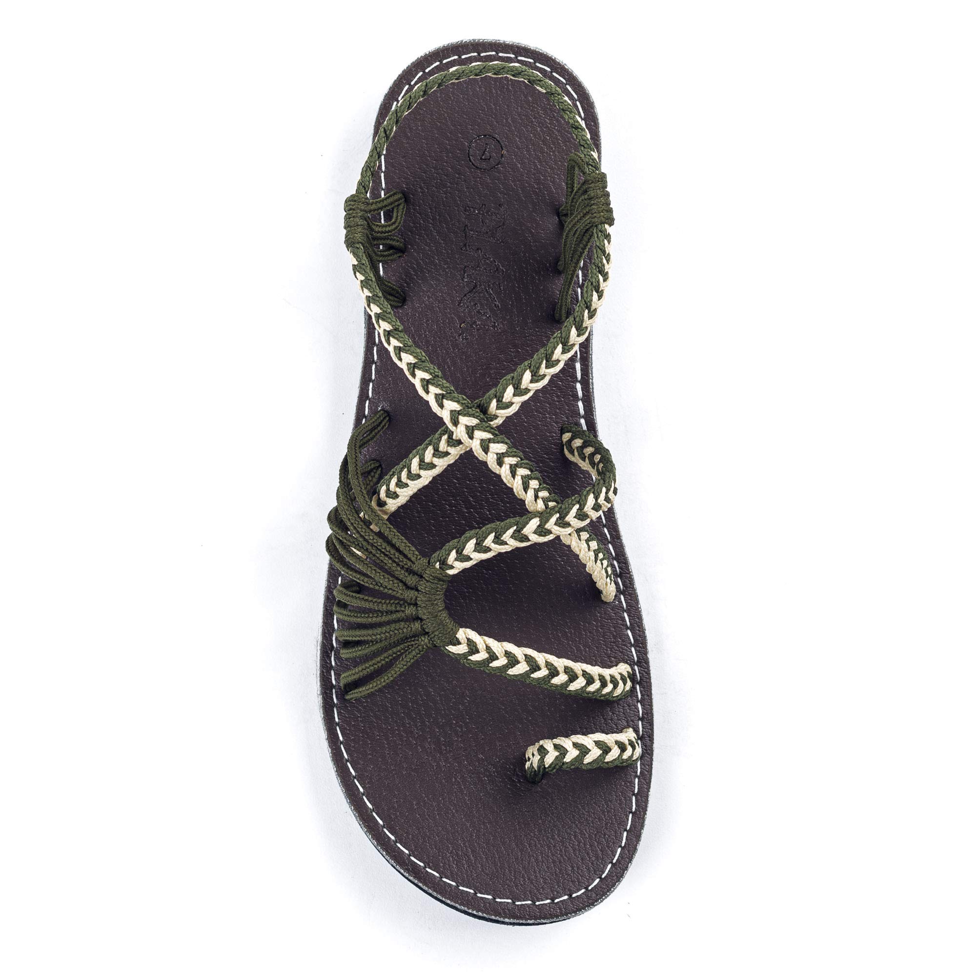 PlakaFlat Sandals for Women Palm Leaf