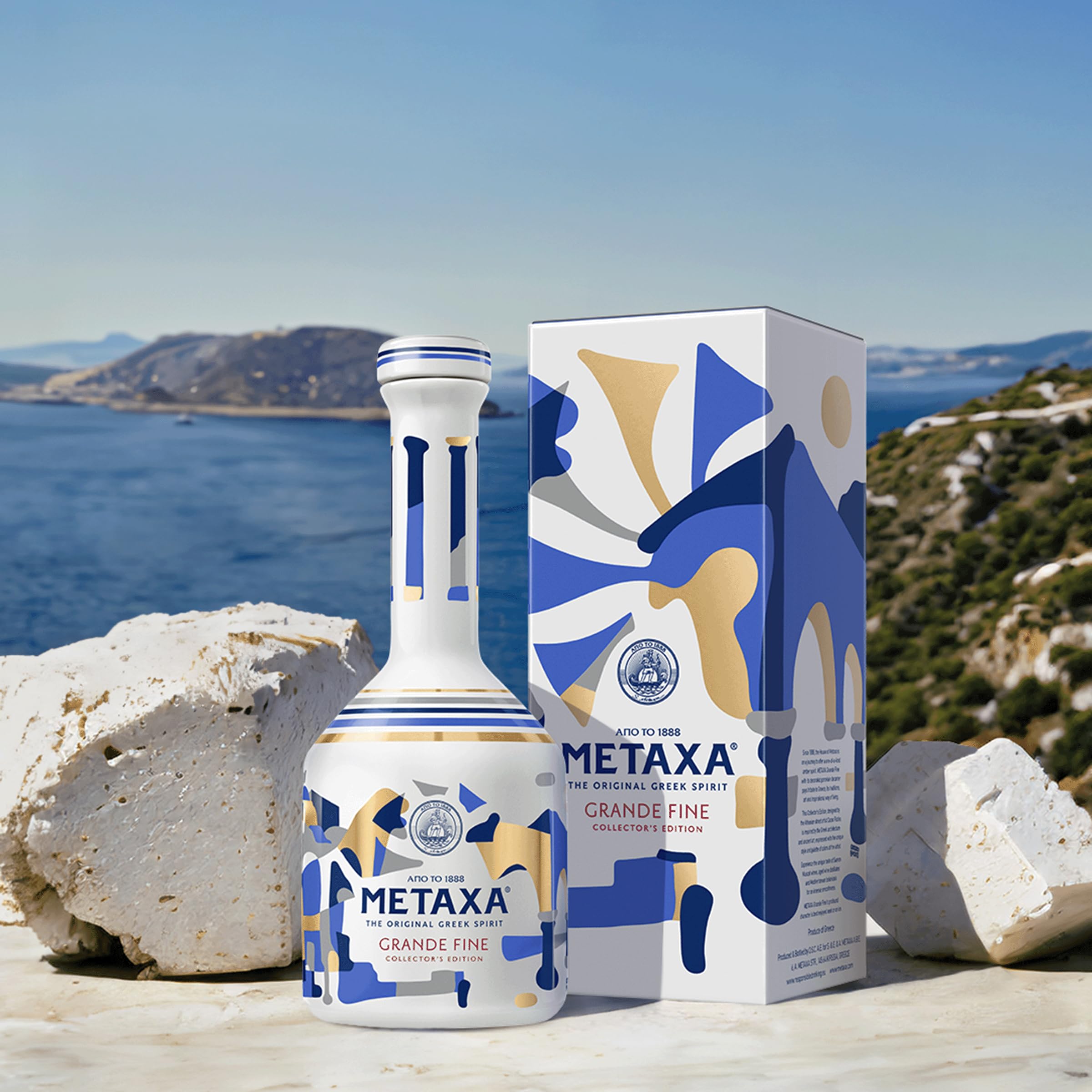 Metaxa GRANDE FINE Collector's Edition Keramikflasche 40% Vol. 0,7l in Giftbox