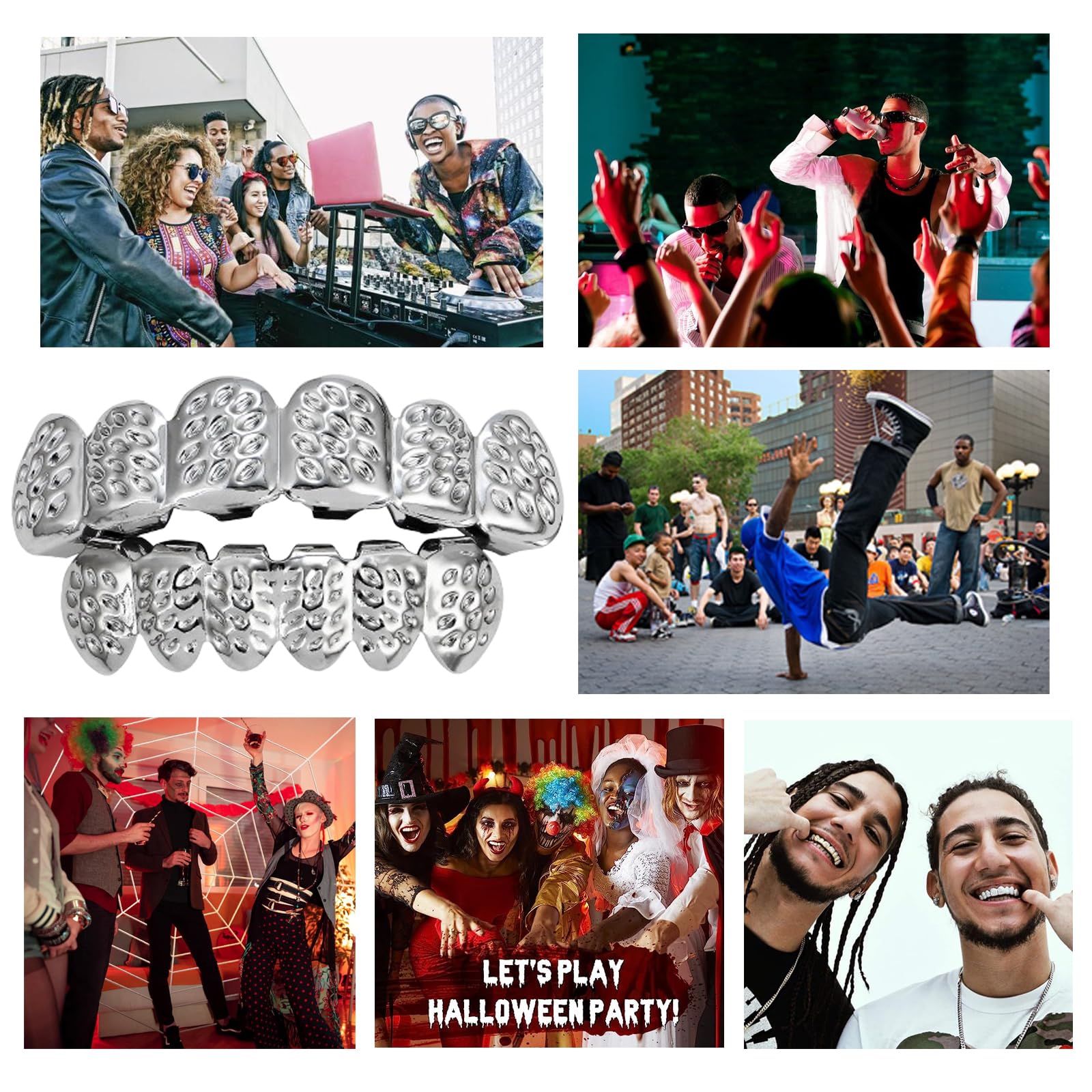 Qiwenr Hip Hop Teeth Grills, Rapper Braces, Bottom Grills, Hip Hop Custom Fit Polished Teeth Grillz - Image 3