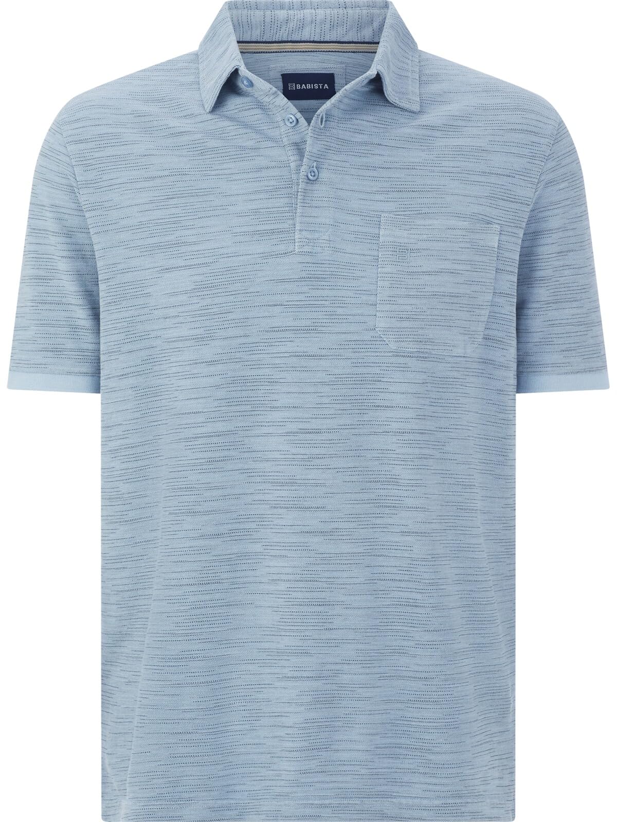 BABISTA Herren Poloshirt Korlin | mit Polokragen und Knopfleiste – meliert, mehrfarbiges Garn, Brusttasche mit Stickerei, Freizeit & Casual-Style bis 5XL