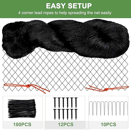 Miniatura 10 de Red para pájaros, red de jardín con red de malla de 34 pulgadas, red de aves de corral de 50 x 100 pies para gallinero, red de nailon resistente