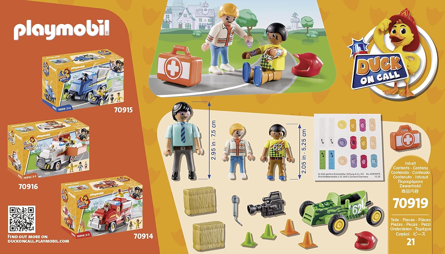 Playmobil Duck On Call - Ambulance Action: Help The Racing Driver
