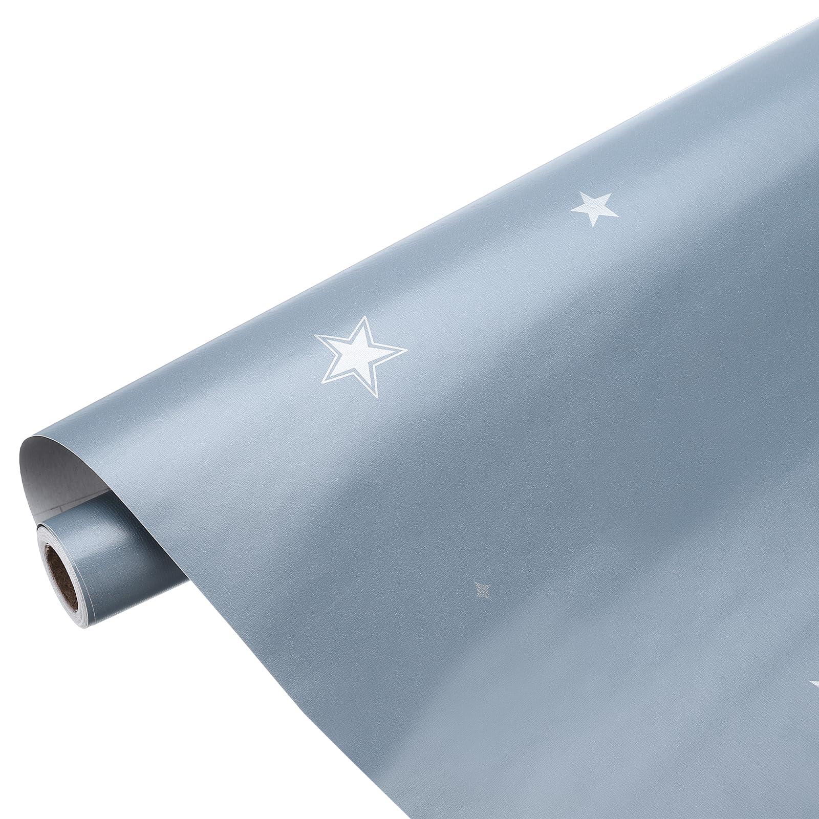 Papel pintado azul con estrellas de 60x500 cm vinilo adhesivo mate para pared