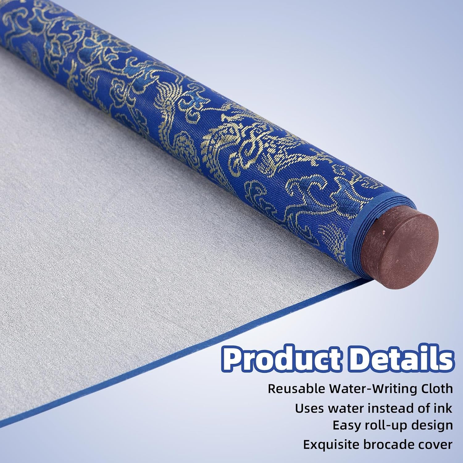 Large Magic Canvas Paint with Water, 85x40cm/33.46x15.75in Reusable Chinese Calligraphy Cloth Professional Water Write Cloth Scroll Paper for Students Beginners Practicing