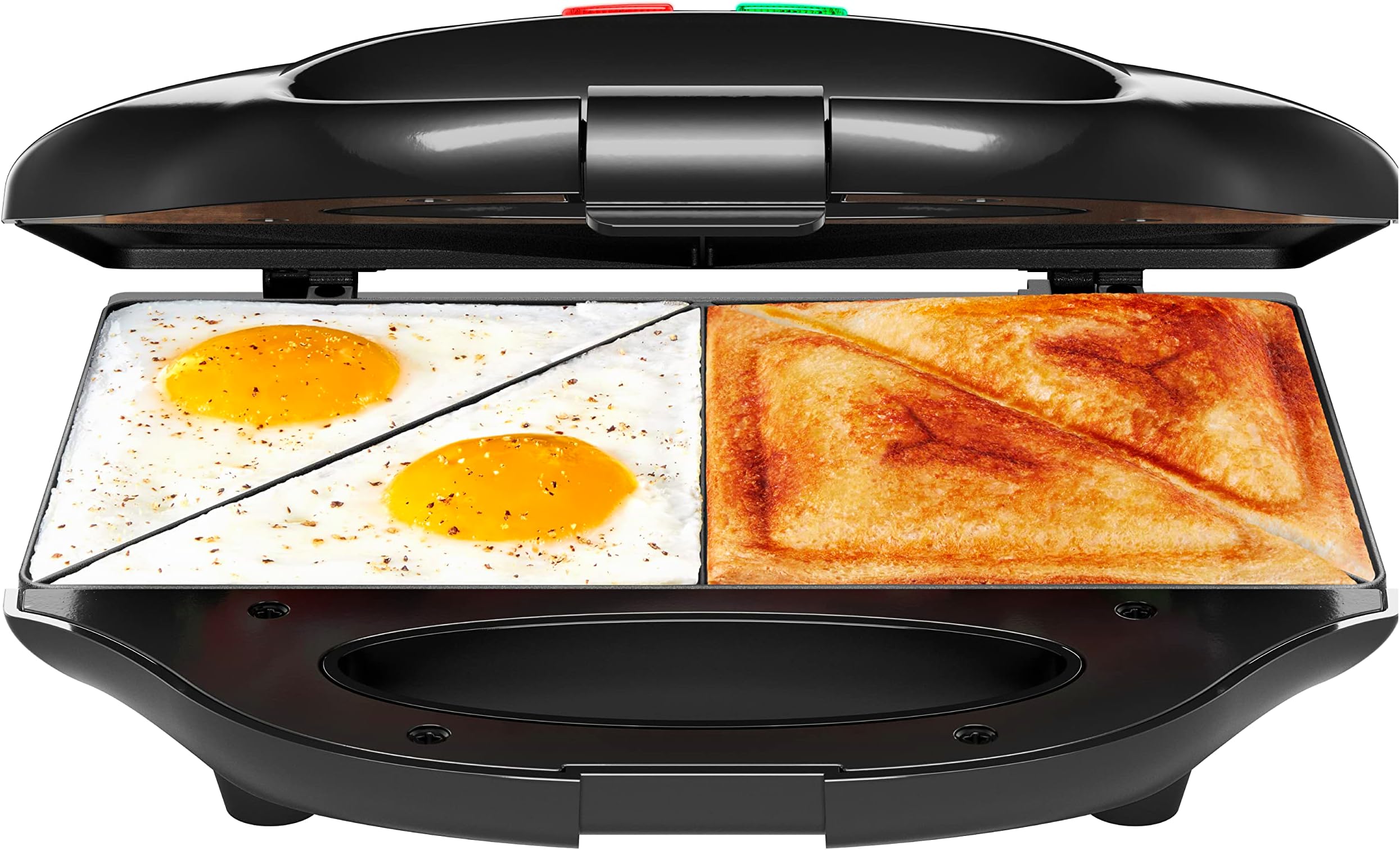 Chefman Portable Sandwich Maker, Compact, Nonstick, Electric Omelet Maker, Panini Press, Pocket Sandwich Press, and Quesadilla Maker, with Indicator Lights, Locking Lid, and Cord Storage