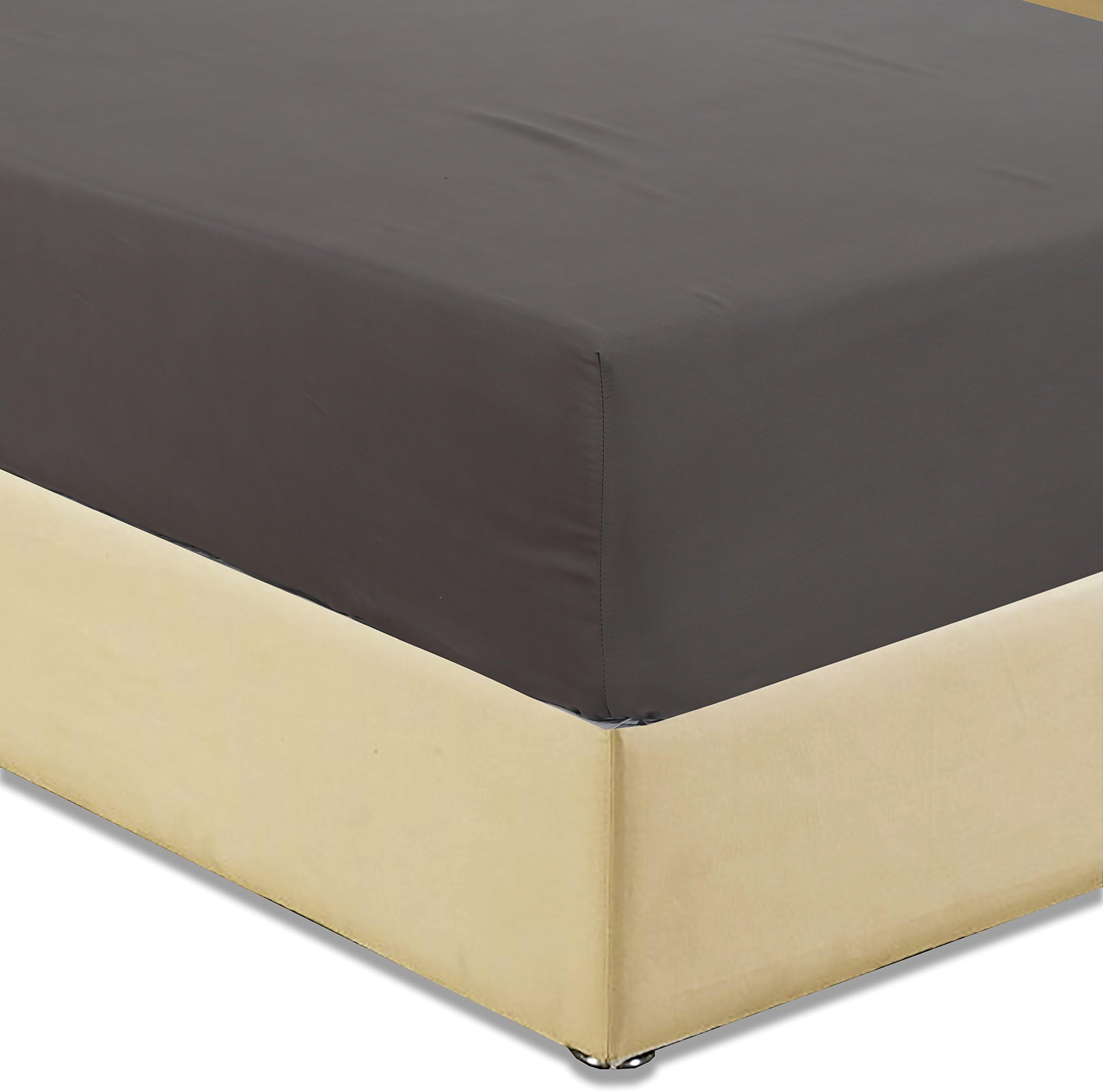 Excellent Deals Fitted Sheet (Queen, Grey) - brushed microfiber - super soft breathable and comfortable, deep pocket 14.5" - wrinkle free, fade and stain resistant by