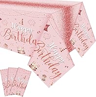 Vista 18 de Tudomro 1 mantel rectangular de plástico para decoración de fiesta de cumpleaños, para mujeres y hombres, suministros de fiesta de baby shower, 108