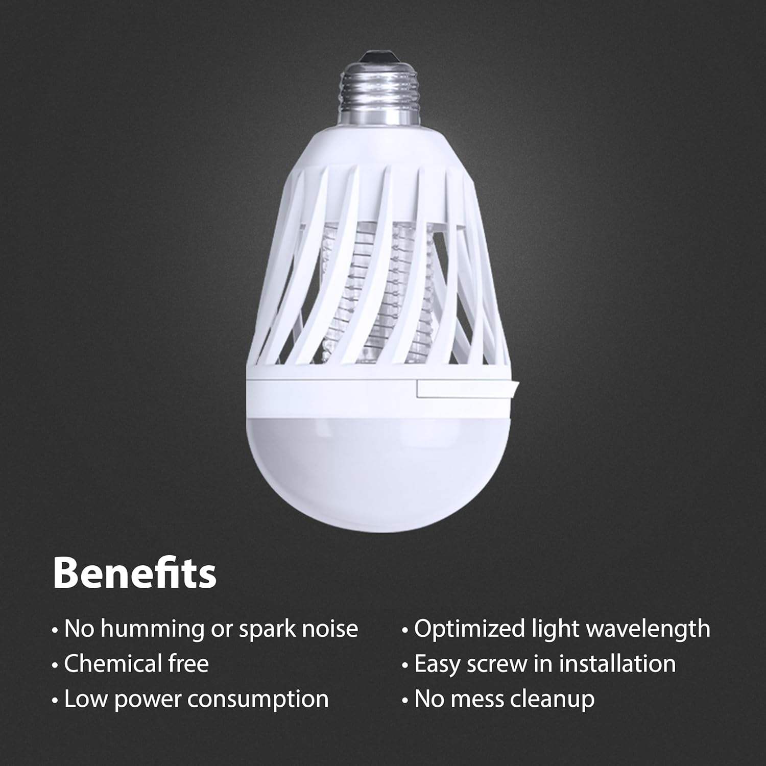 Feit Electric LED Bug Zapper Light Bulb, 60W Replacement, E26 Base, 700 Lumen, 2in1 Light Bulb and Zapper, 5000K Daylight, 15,000-Hour Lifetime, C60/950CA/BZ/LED