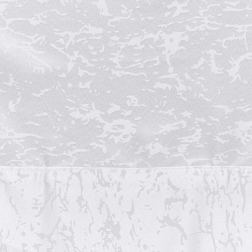 Miniatura 5 de Violet Linen Patrón clásico de borde abstracto, jacquard tejido de poliéster, comedor, banquete de fiesta y vacaciones, blanco, 70 x 108 pulgadas,