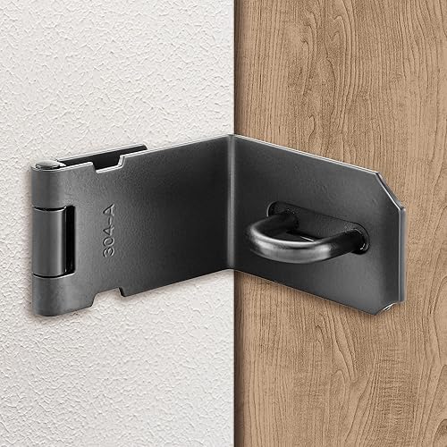 Miniatura 5 de Tidorlou Paquete de 2 cerrojos de candado de 90 grados, cierre de puerta de candado, cierre de puerta de seguridad cepillado de acero inoxidable,