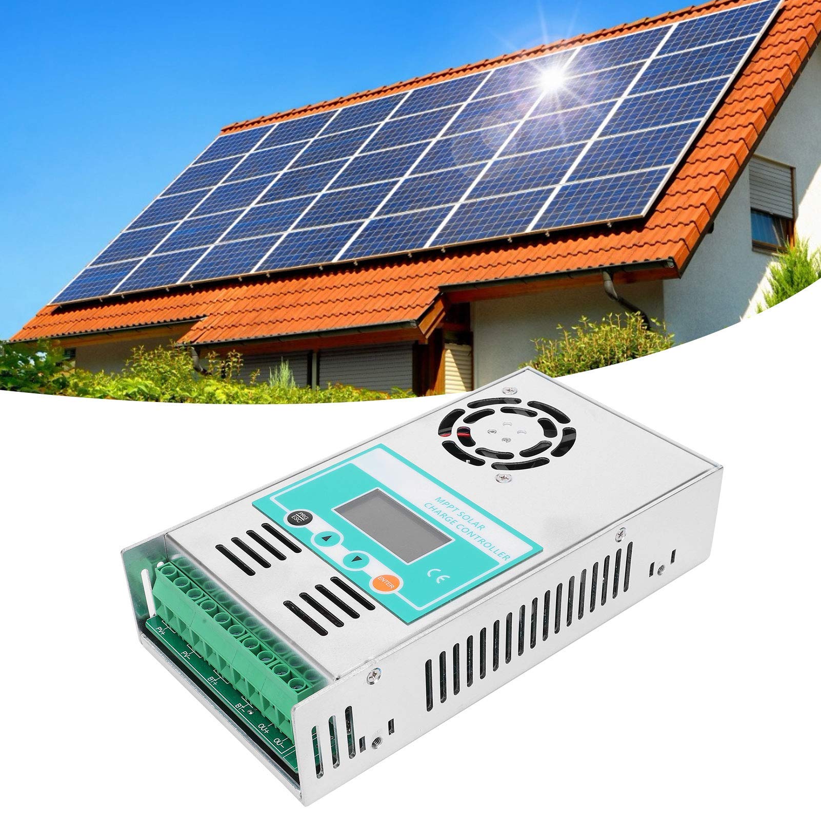 Kontroler Ładowania Słonecznego Mppt Kontroler Panelu Słonecznego 12V 24V 36V 48V Regulator Baterii Z Inteligentnym Wentylatorem Elektrycznym (Mppt-60A),Kontroler Słoneczny