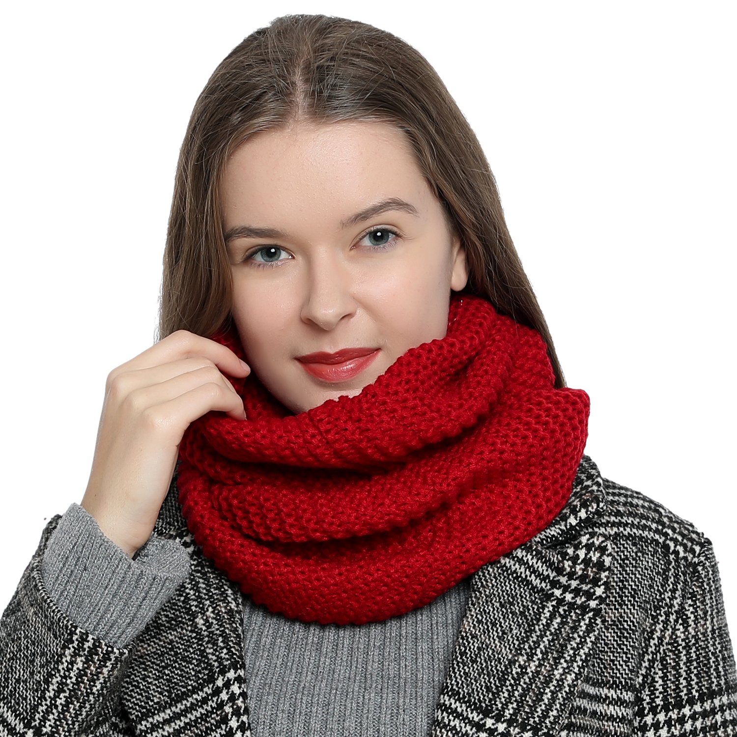 DonDon Loop Schal Damen Winter Schlauchschal Winterschal Rundschal weich und warm