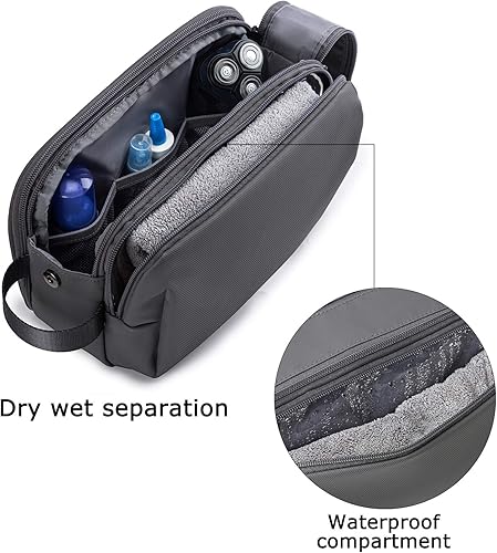 Miniatura 21 de BAGSMART - Bolsa de artículos de aseo personal para hombres, kit de afeitado para viaje, resistente al agua, organizador para accesorios de viaje