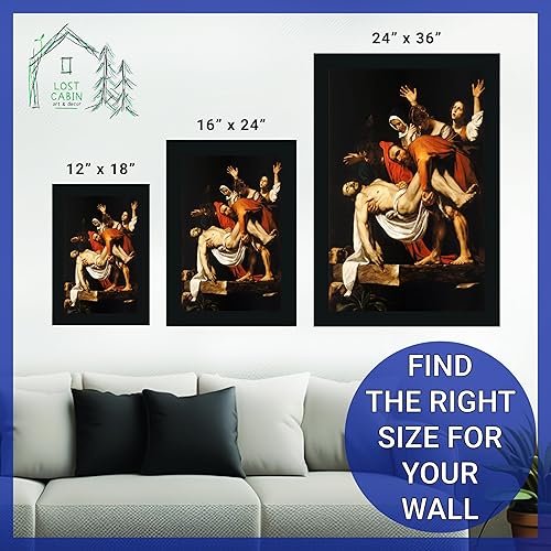 Miniatura 6 de Caravaggio - Cabaña perdida El Entombment of Christ Marco biselado negro de lienzo Reproducción de pintura de obras de arte finas Póster