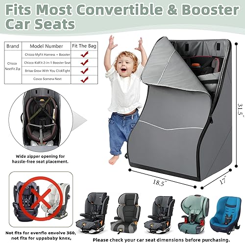 Miniatura 2 de Bolsa de viaje para asiento de automóvil para avión, mochila acolchada para asiento de automóvil para viajes al aeropuerto, se adapta a asientos