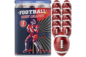 Football Chocolate: 12-Pack Raspberry Lollipops