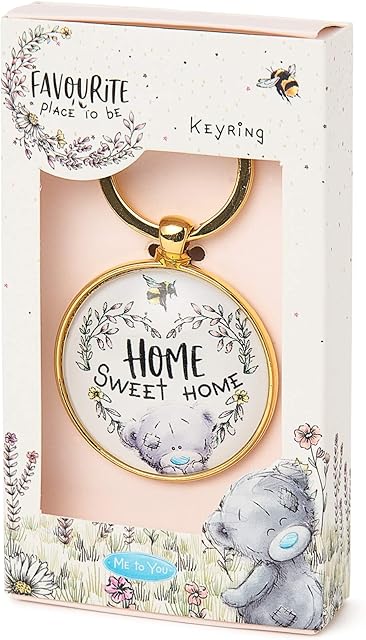 Me to You Tatty Teddy 'Home Sweet Home' Keyring in a Presentation Gift Box - Official Collection,Beige
