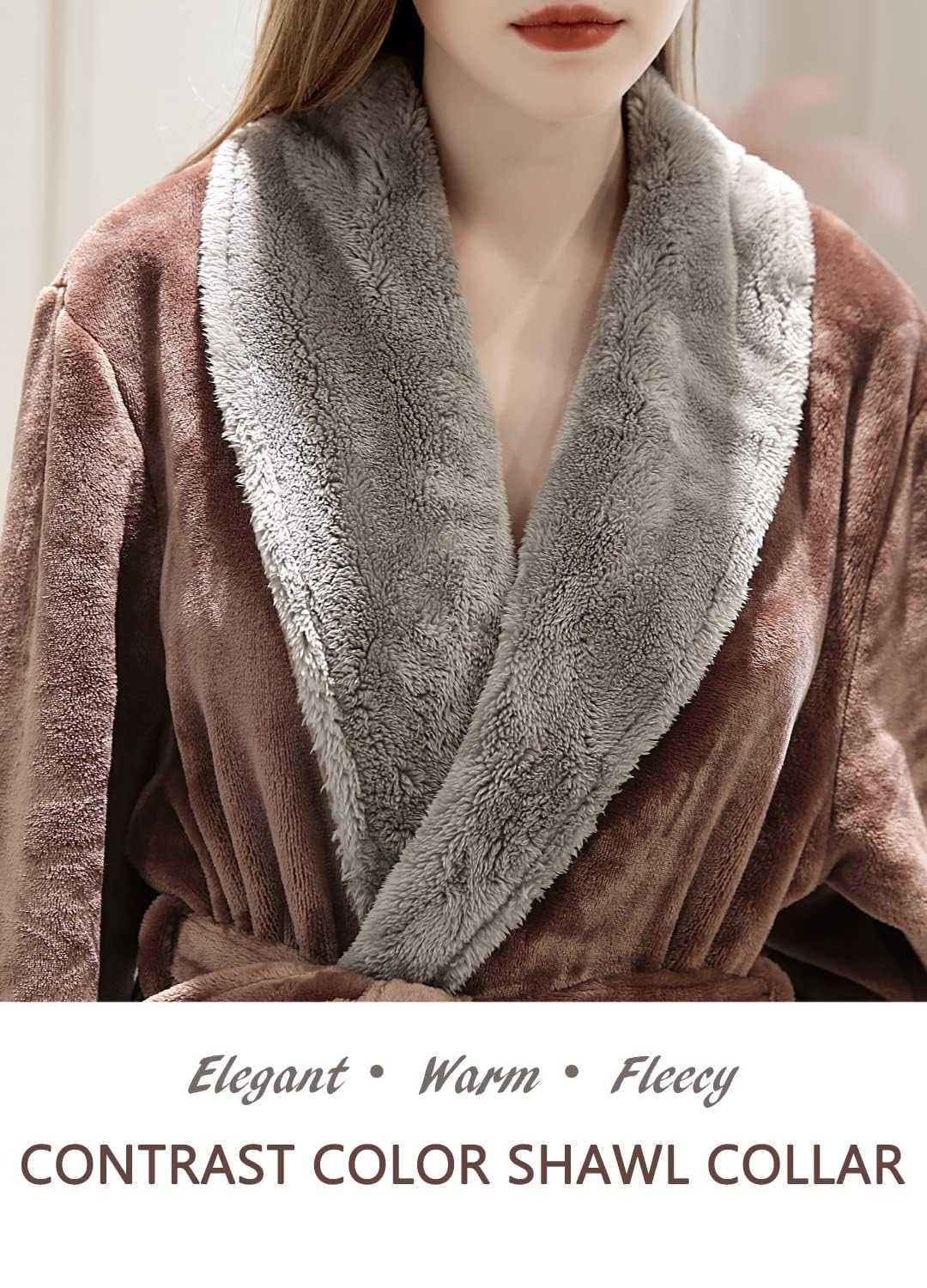 Vestaglia Lunga Donna in Pile con Cintura, Accappatoio da Donna in Morbido Pile, Spugna Pigiama Flanella Invernale per Casa Spa Hotel