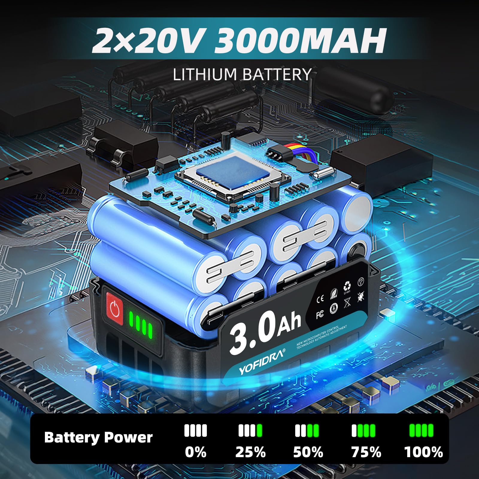 Yofidra 4-en-1 6 Pouces Tronçonneuse Télescopique & 25 mm Sécateur Électrique, Élagueuse Télescopique Électrique avec 2 3.0Ah Batteries, Angle Réglable à 180°, Portée Maximale Jusqu'à 4,6 m