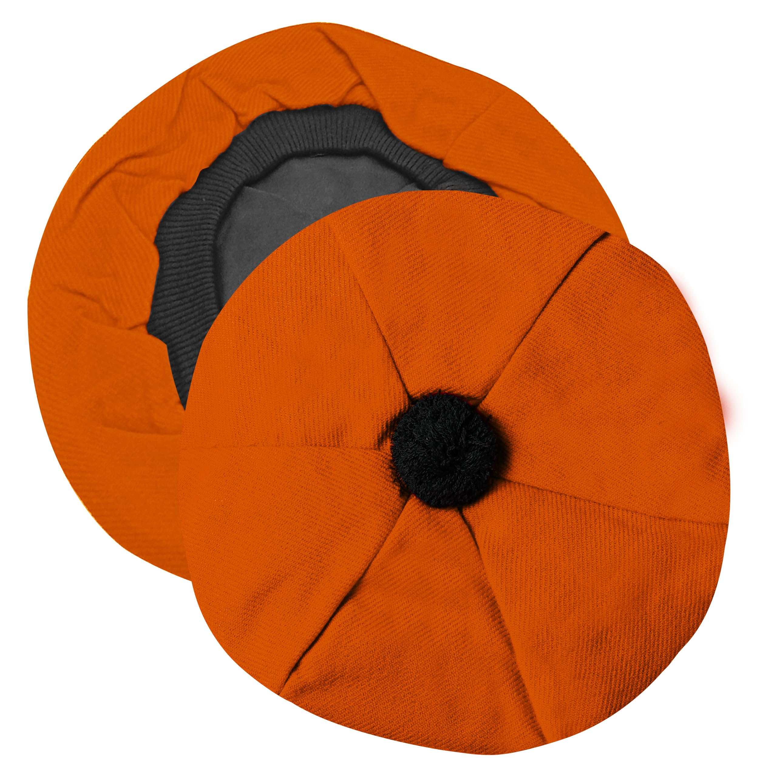 DSS KILTS Scottish Tam O' Shanter Acrylic Tartan Wool Tammy Hat-Kilt Accessory for Men, Saffron Acrylic Wool, One Size