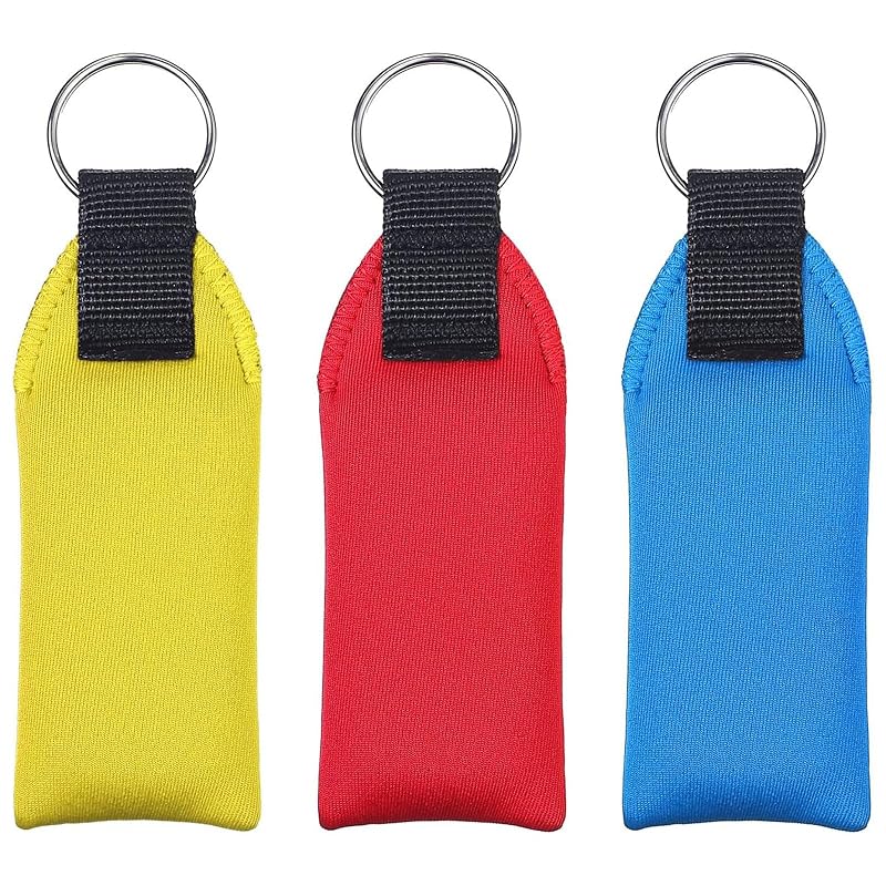 Chaveiro flutuante de neoprene TecUnite para atividades aquáticas, 10,7 cm, com cordão de segurança, 3 peças