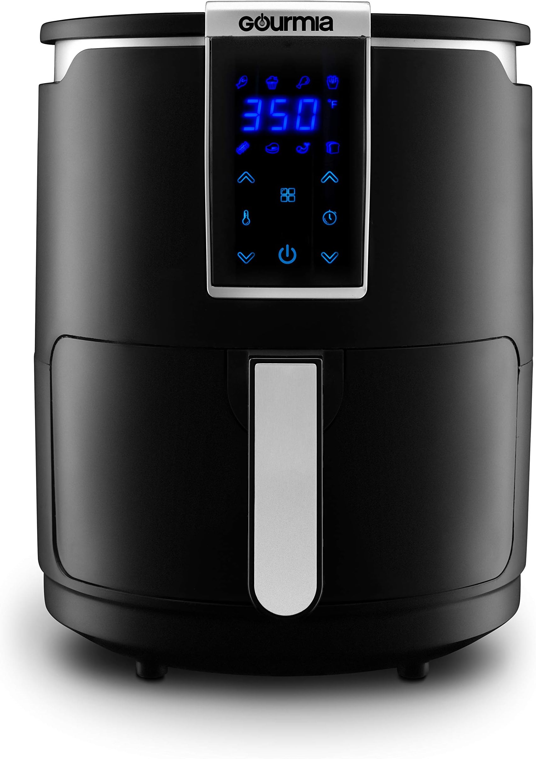 Gourmia GAF265 Digital Air Fryer - Oil-Free Healthy Cooking - 4-Quart Capacity - 8 Cook Modes - Removable, Dishwasher-Safe Tray - Free Recipe Book Included