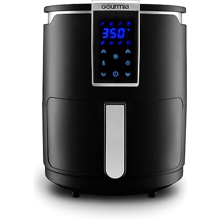 Gourmia GAF265 Digital Air Fryer - Oil-Free Healthy Cooking - 4-Quart Capacity - 8 Cook Modes - Removable, Dishwasher-Safe Tray - Free Recipe Book Included