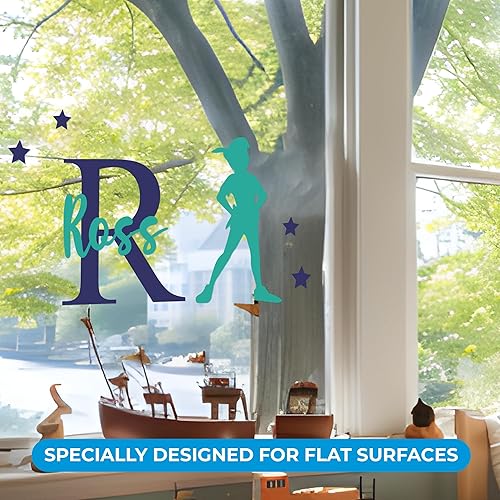 Miniatura 7 de CRYPTONITE Calcomanías de vinilo personalizadas con nombre e inicial de Campanilla – Decoración de dormitorio de niña – Calcomanías de pared de B.