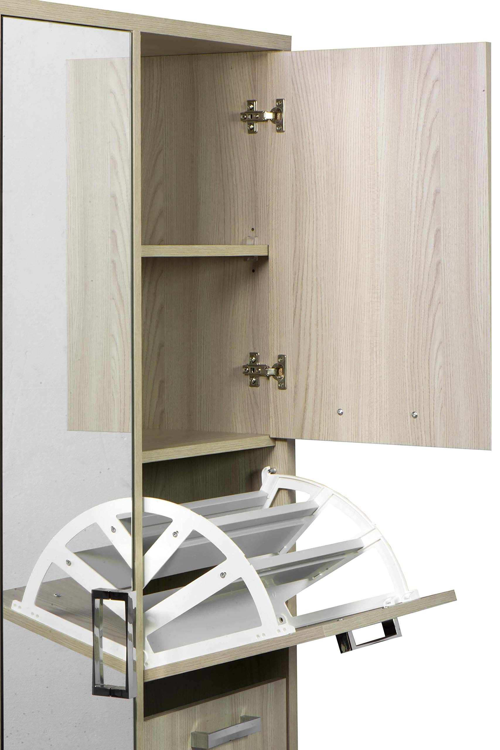 3610OLM Armadio Montato a ribalta, 2 + 3 ante spessore 16mm, con portascarpe, scocca spessa 25mm, 75,3L x 175H x 33P, finitura Olmo
