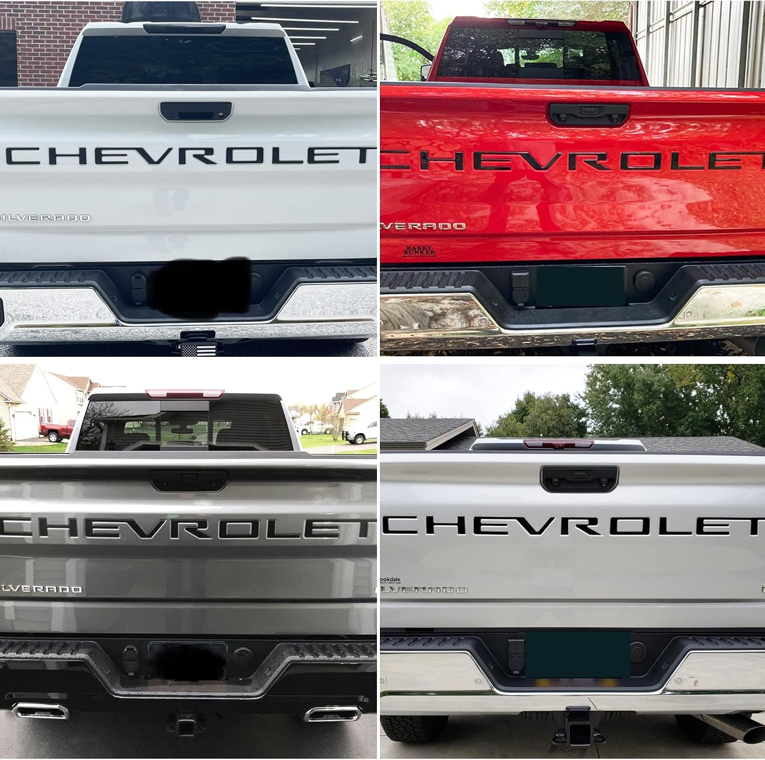 KENPENRI Tailgate Insert Letters Compatible for Silverado 1500 2500 HD 2019 2020 2021 2022-3M Adhesive & 3D Raised Tailgate Letters - Matte Black