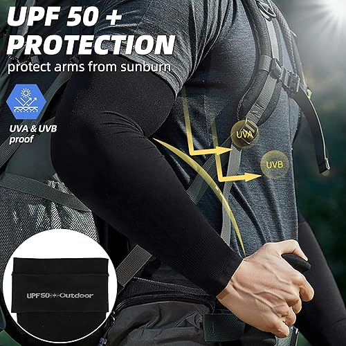 Miniatura 2 de Bhytaki 6 pares de mangas de protección solar ultravioleta, FPU 50, mangas de compresión de brazo, enfriamiento, para hombres, mujeres y adolescentes