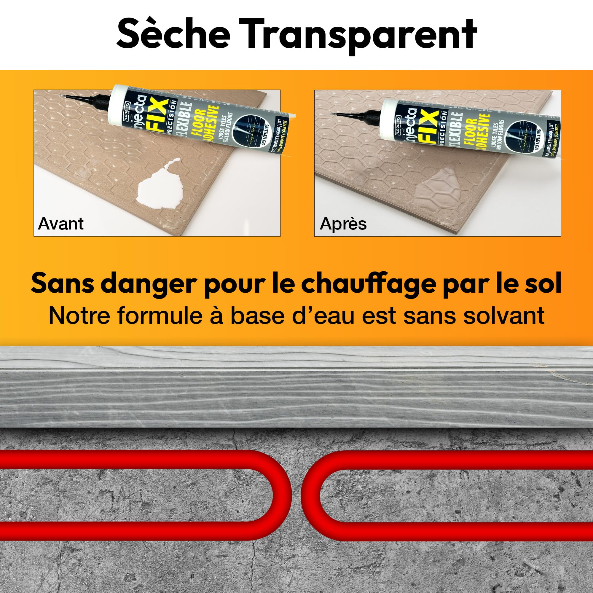 300ml De Floor-Fix Pro-Répare Les Carreaux Descellés Et Creux, Ultra-Résistant, S’écoule Sous Les Carreaux Et Adhère Rapidement. Comprend Une Pointe D’injection Brevetée De 1,9 mm (3)