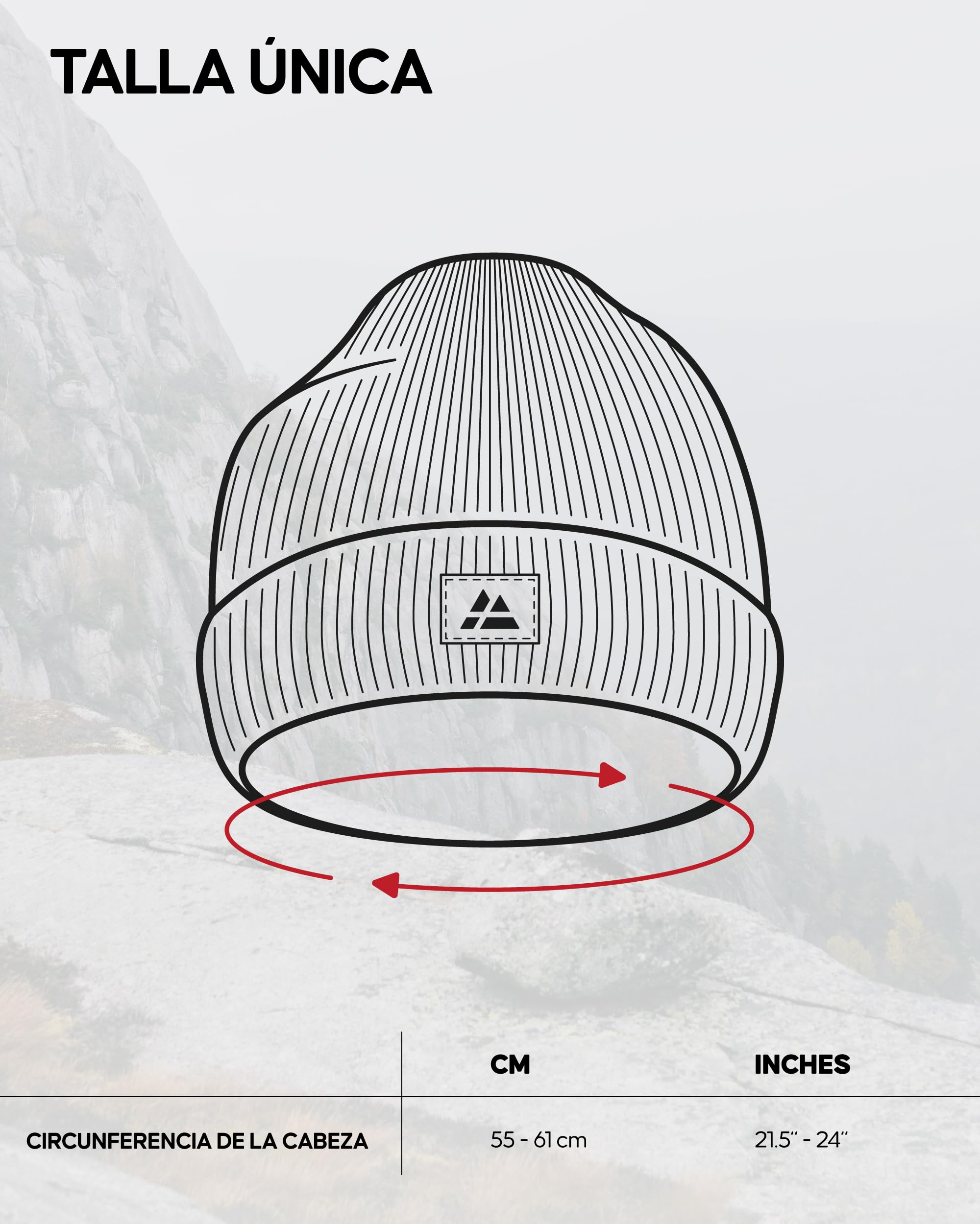 DANISH ENDURANCE Gorro de Punto Estilo Beanie, Gorro Invierno Suave y Elástico, Materiales Reciclados, para Hombre y Mujer