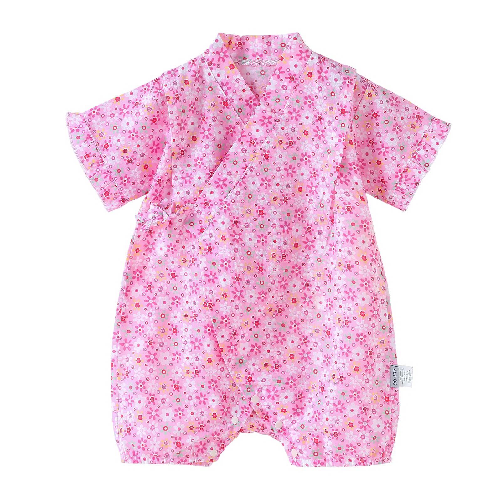 PAUBOLI Baby Romper Kimono Robe Cotton Japanese Pajamas (06, 3-9 months)