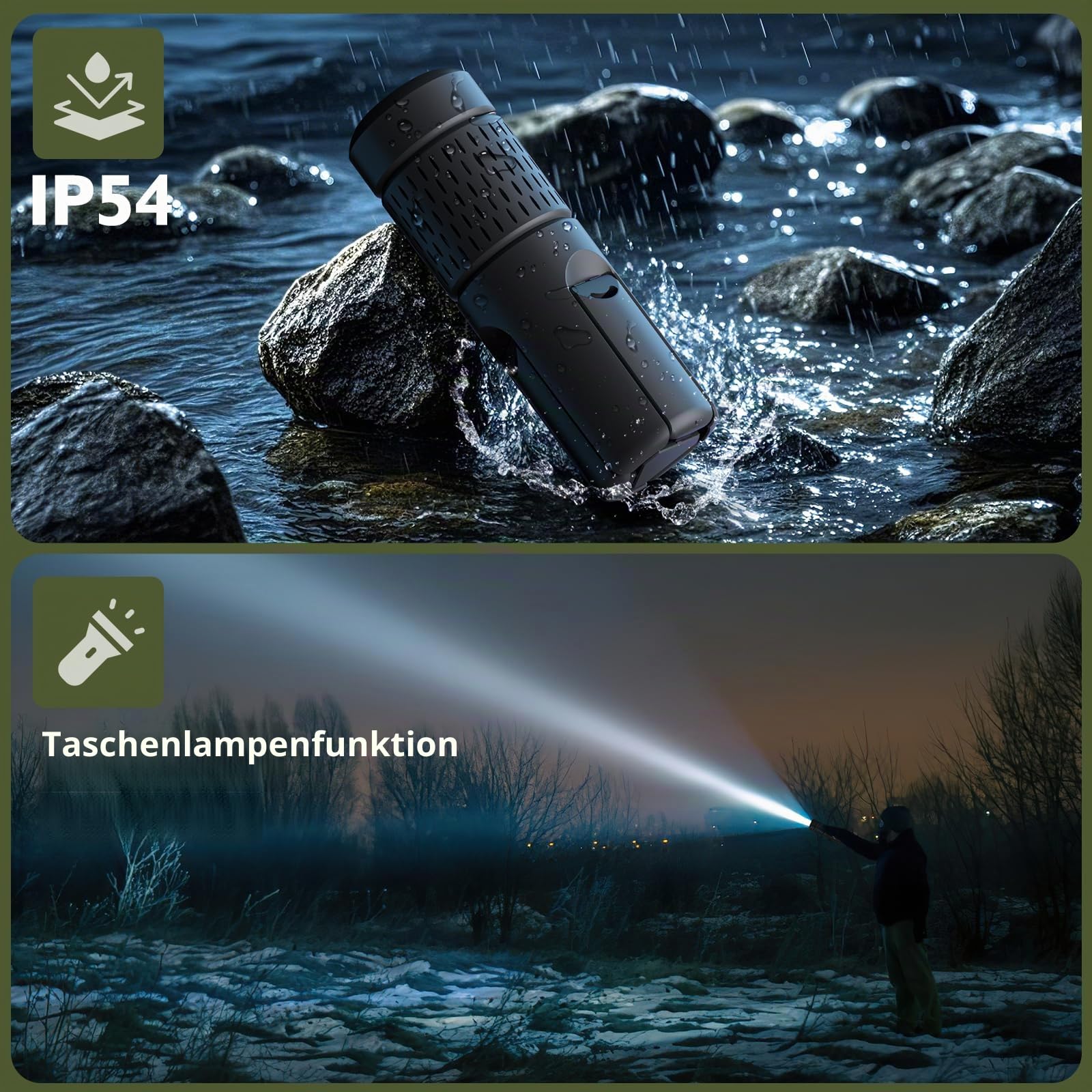 Teleskop Campinglampe Wiederaufladbar, 14000mAh LED Multifunktion, Magnetisch & Mit Stativ, Wasserdicht IPX5, Zeltlampe, Arbeitslampe für Camping, Outdoor, Notfall