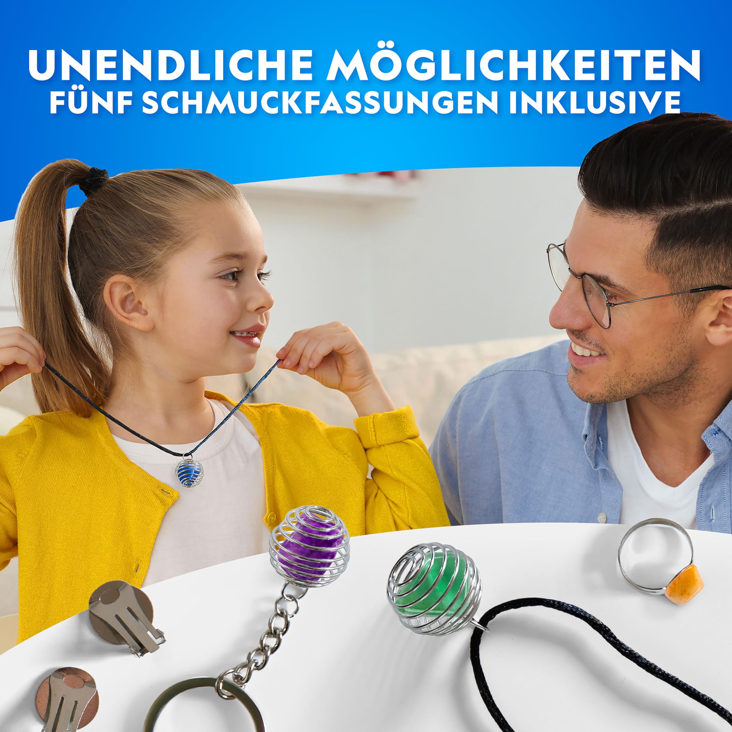 NATIONAL GEOGRAPHIC Starter Rock Metall, gummierter Schaft Tumbler Kit - Komplettes Steinpolierer-Set, langlebiger, auslaufsicherer Becher, 227 Gramm Steine, Körnung, 5 Schmuckverschlüsse