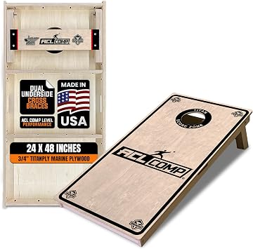 Titan Bags Professional Cornhole Board - ACL COMP Approved Solid Wood Cornhole Board Set w/Built-in Handles for Adults - Portable Outdoor Sports Set for Corn Hole Games