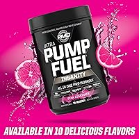 Vista 9 de PMD Sports Pump Fuel Ultra Insanity - Polvo Premium para Antes del Entrenamiento y Bombeo Muscular, Mayor Enfoque, Resistencia y Recuperación