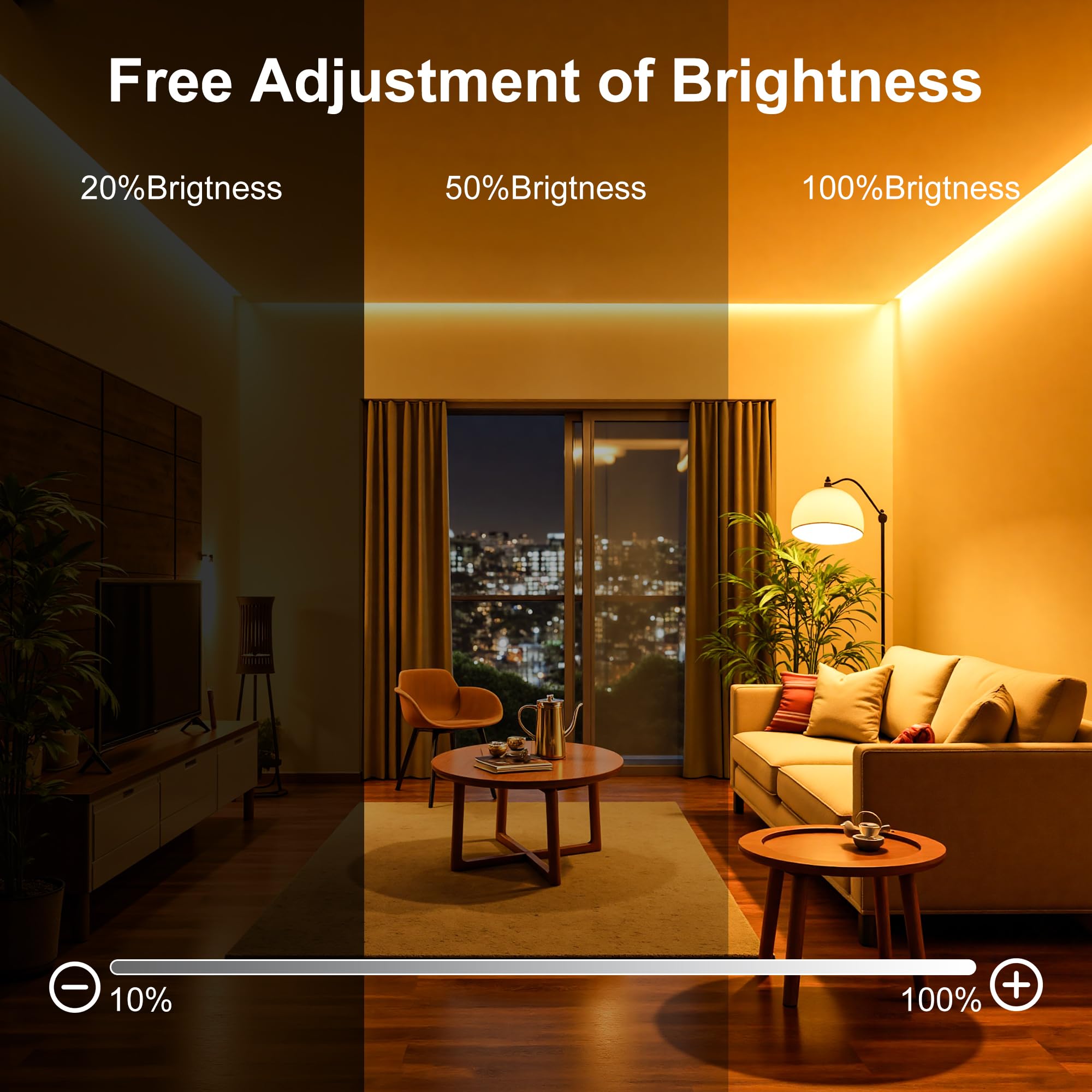 Lysumurl COB LED Strip Lights 5M, 24V Flexible Light Strip 8mm Wide, Warm White 3000K, Dimmable, CRI90+, Dotless 312 LEDs/M - Image 4