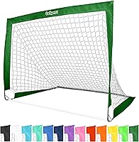 GoSports Portable Pop-Up Soccer Goals for Kids - 4x3 ft Team Tone Colors - Backyard Training Nets