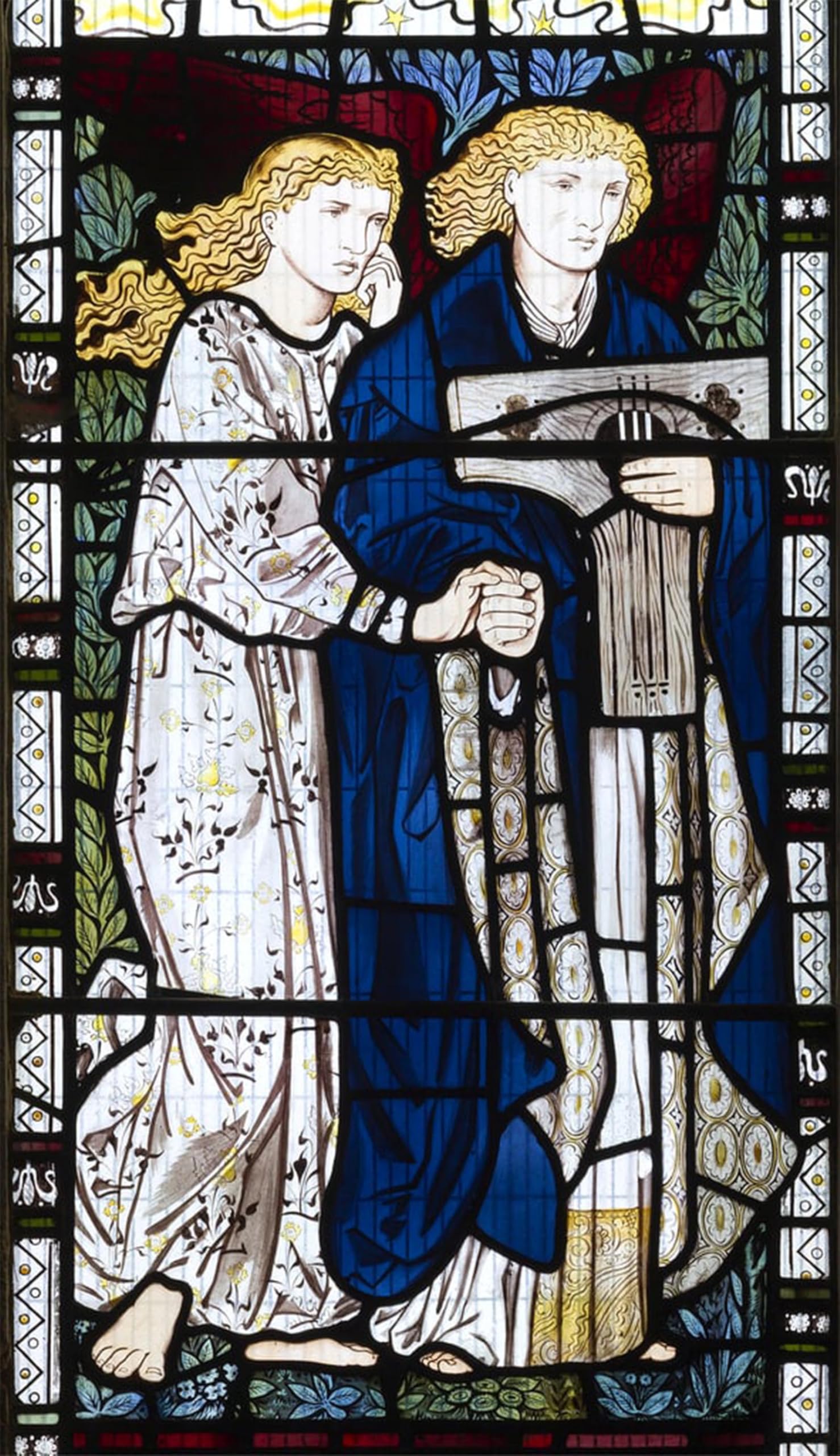 SERENDIPITP Abstract Painting Mural Print Picture Wall Decor Painting Musical Angel by Edward Burne Jones Vintage Wall Artwork for Home Decor 60x90cm