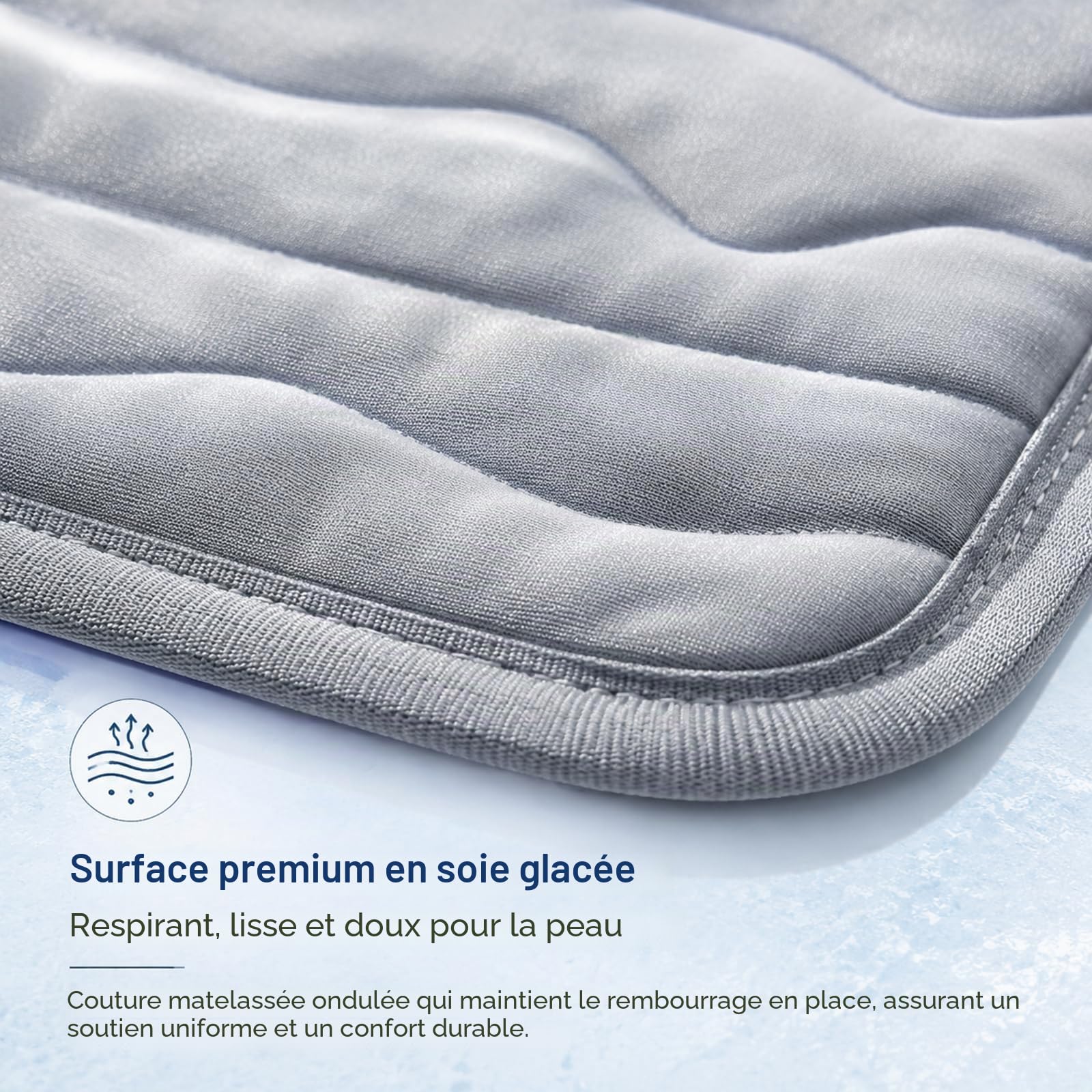 Pawfroste Tapis Rafraichissant Pour Chien – Refroidissement Rapide, Couverture Rafraîchissante Respirante, Tapis Lavable Pour Confort Estival, Idéal Pour Niche, Cage Voyages (Gris, S-51*41cm)