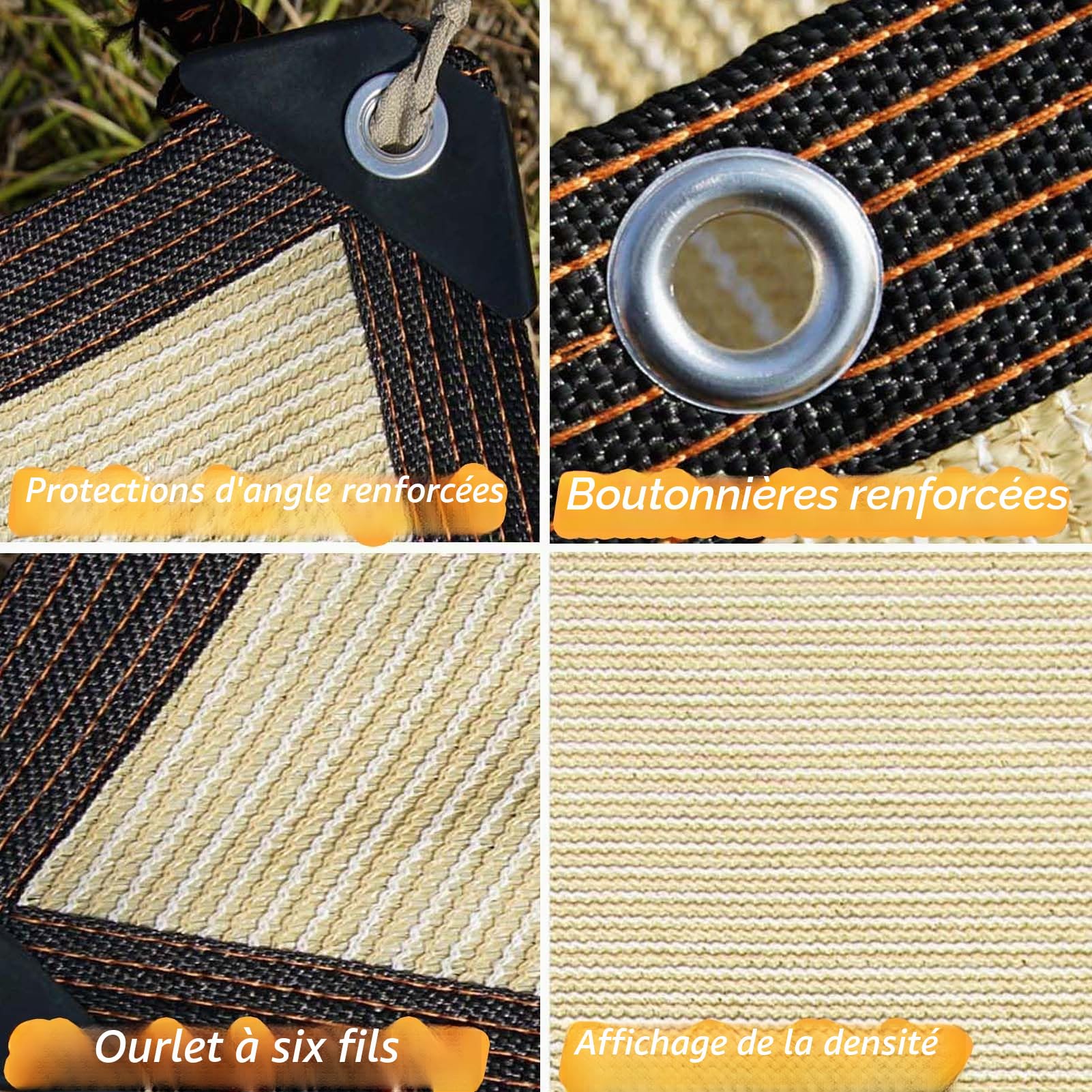 Beige Filet d'ombrage Filet Protection Solaire,85% UV Voile d'ombrage Rectangulaire Respirante 3X4m Toile d'ombrage avec Oeillets pour Pergola Terrasse Serre Jardin Potager