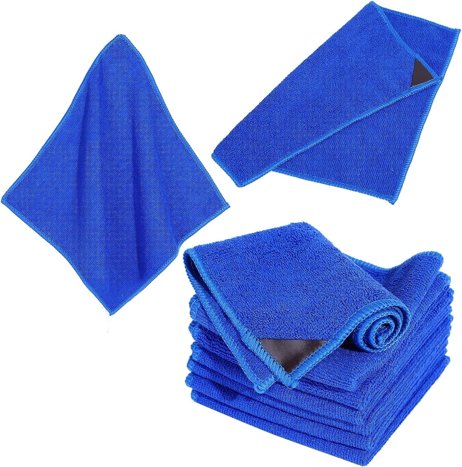 Nuenen 24 Paños de Limpieza Magnéticos Borrador de Borrado en Seco de Microfibra Borrador de Pizarra Blanca Magnética Borradores en Seco Lavables Reutilizables para Oficina Aula, 25 x 25 cm, Azul