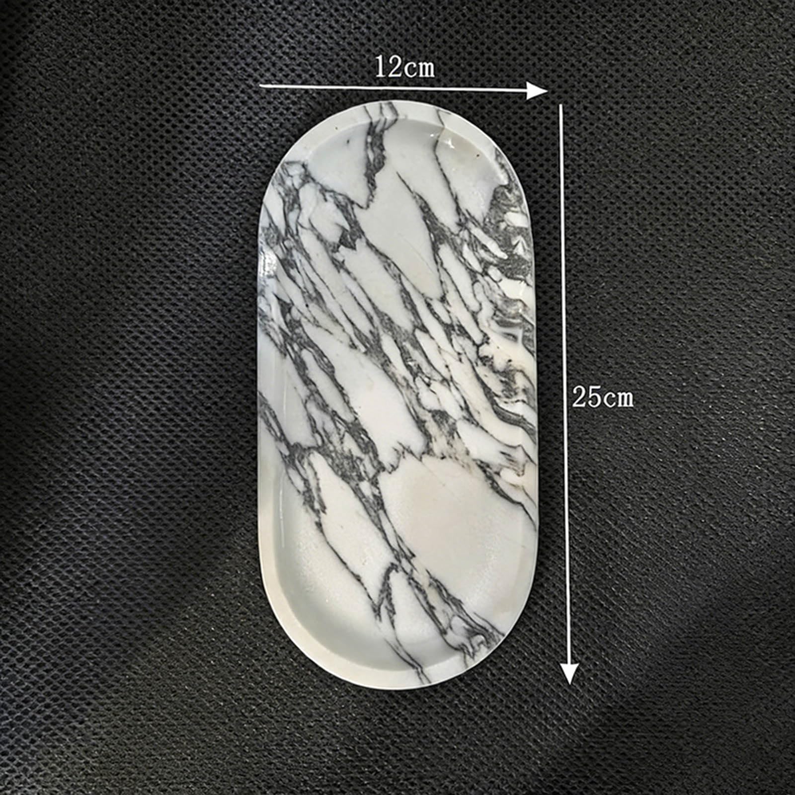 MURYE Vassoio Decorativo in Marmo di Prima Qualità Realizzato a Mano Perfetto per Conservare Gioielli e Piccolo Organizzatore da Bagno Essenziale Splendido Vassoio di Marmo Orgoglio